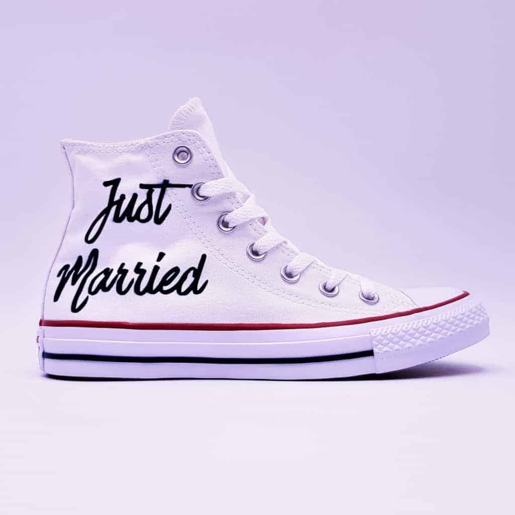 Converse Mariage Just Married Elegance - Double G Customs - Chaussures personnalisées