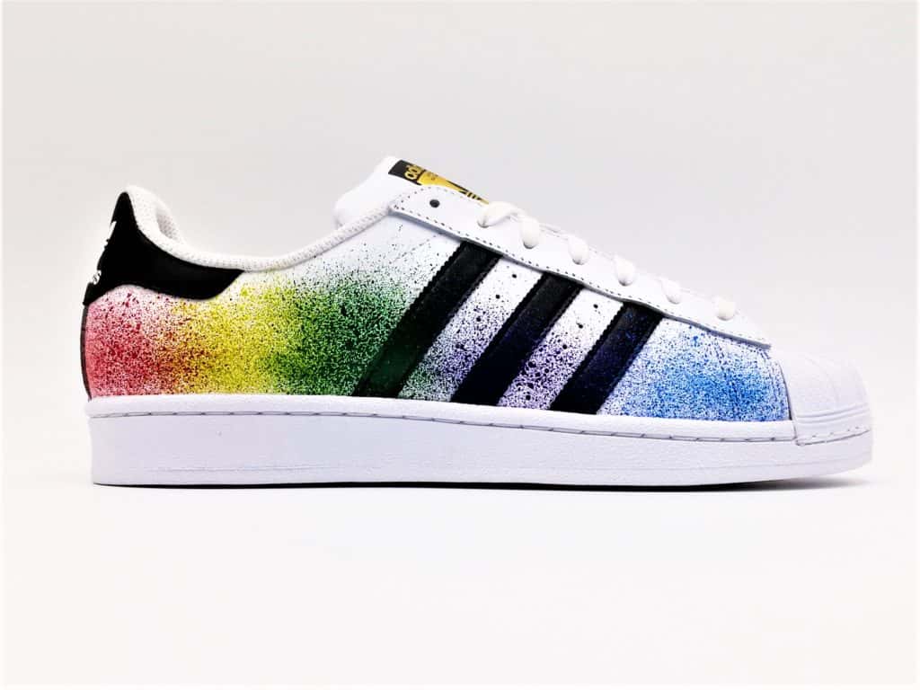 Adidas superstar rainbow trainers best sale