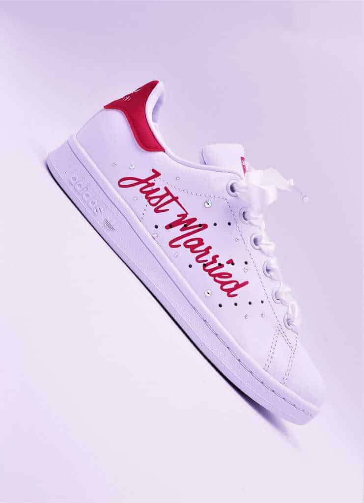 stan smith rose lacet