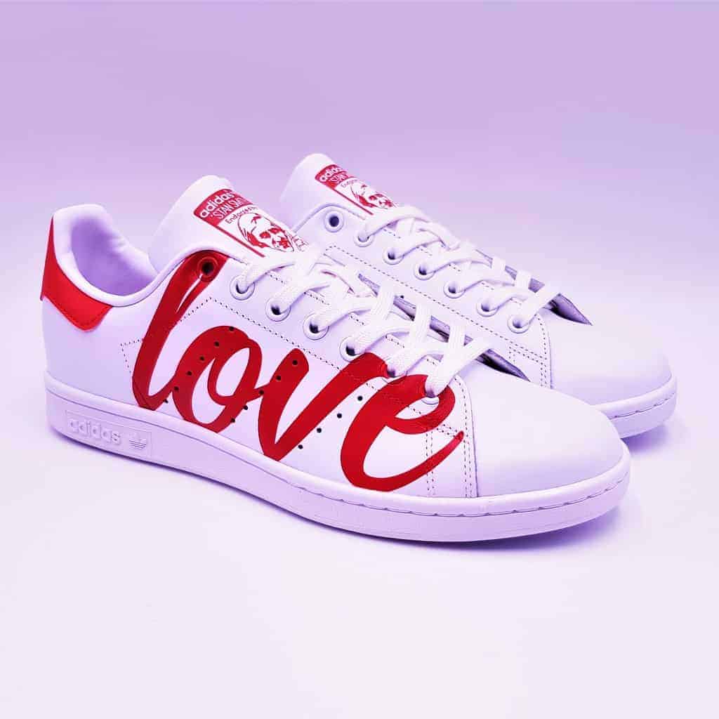 Adidas Stan Smith love me-double G customs-custom shoes
