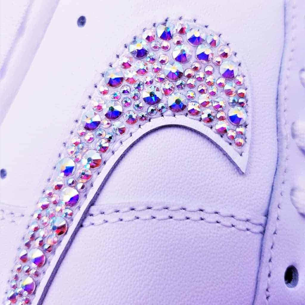 Nike air force 1 with swarovski crystal rhinestones tick swoosh white  sneakers