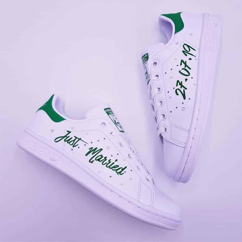 Gastheer van Labe Maxim Adidas Stan Smith Just Married - Double G Customs - Customised shoes