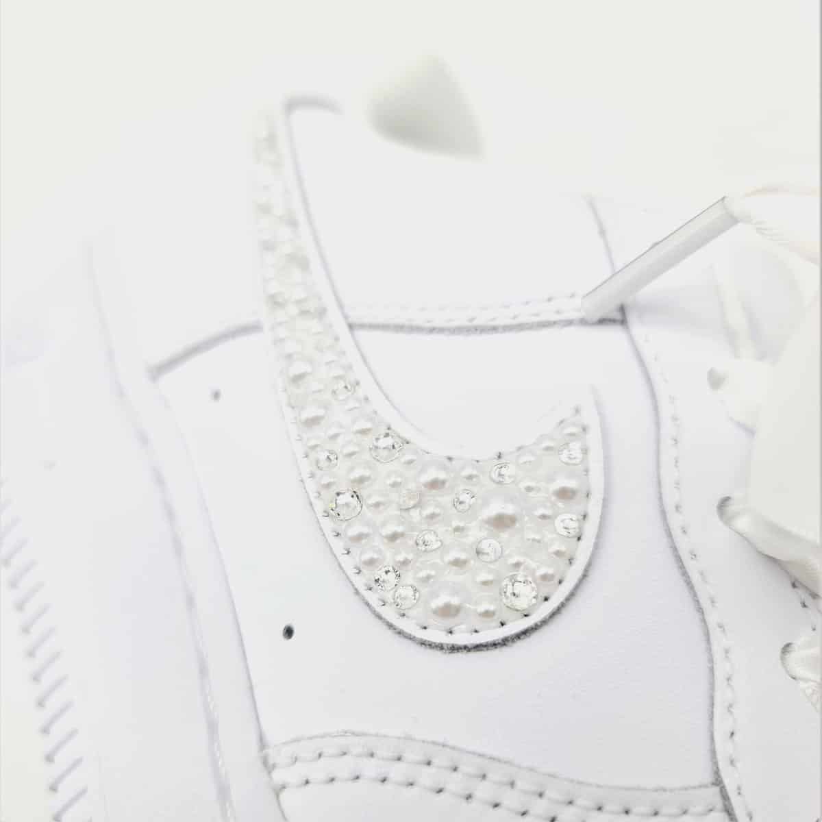 Pearl Nike AF1, Custom Nike AF1 with FAUX Pearl, Personalized Nike AF1  sneaker, Wedding Dancing Shoes with Pearl, Wedding Gift