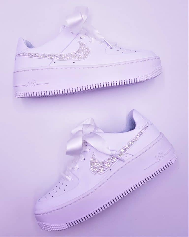 Nike Air Force 1 Wedding Pearl Double G Customs Custom sneakers Nike Air Force 1 Wedding Pearl Double G Customs Custom sneakers