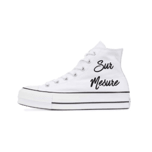 Personalize your Converse platform shoes for your wedding.