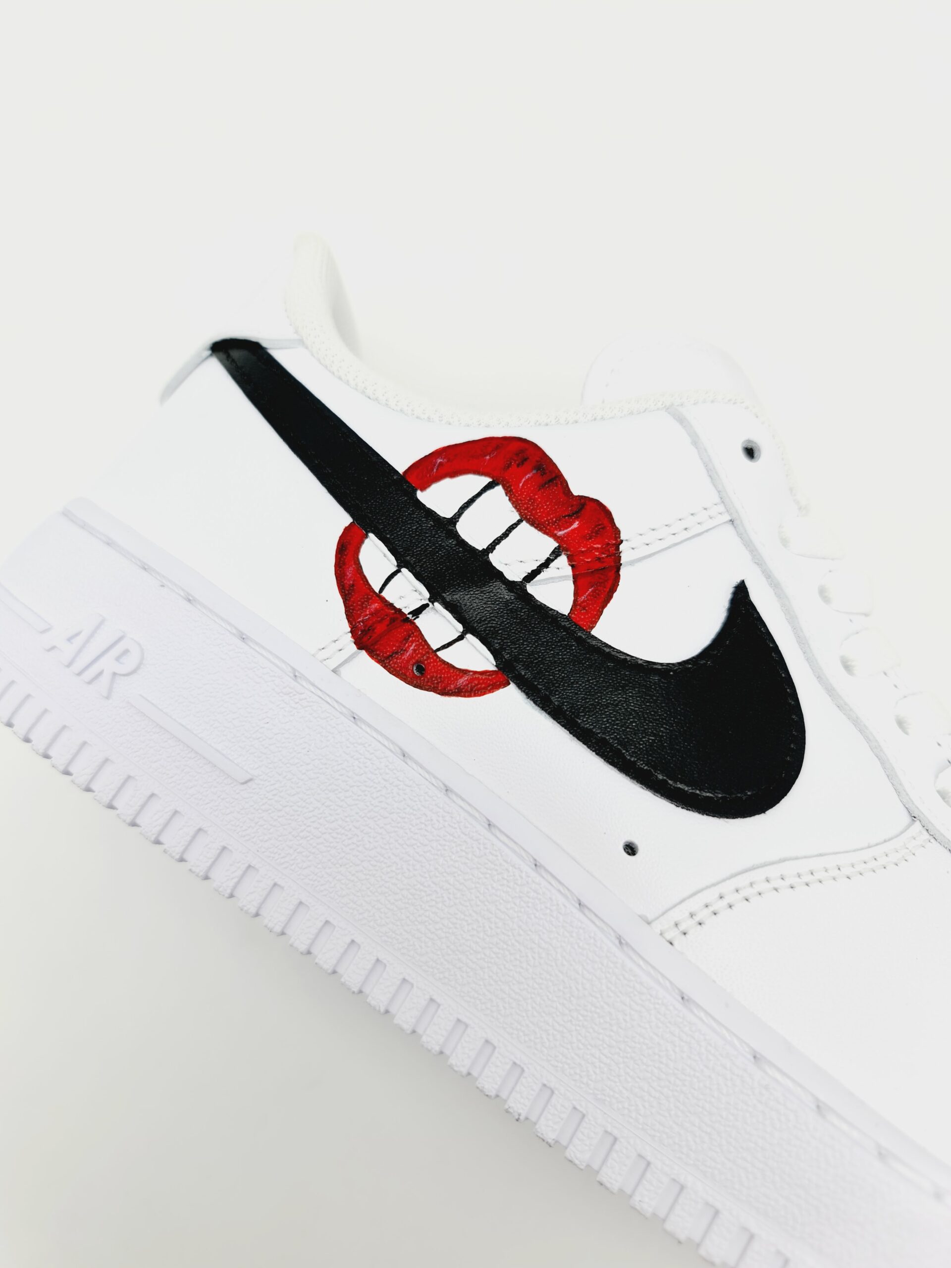 Customized Nike air force one in a streetwear style