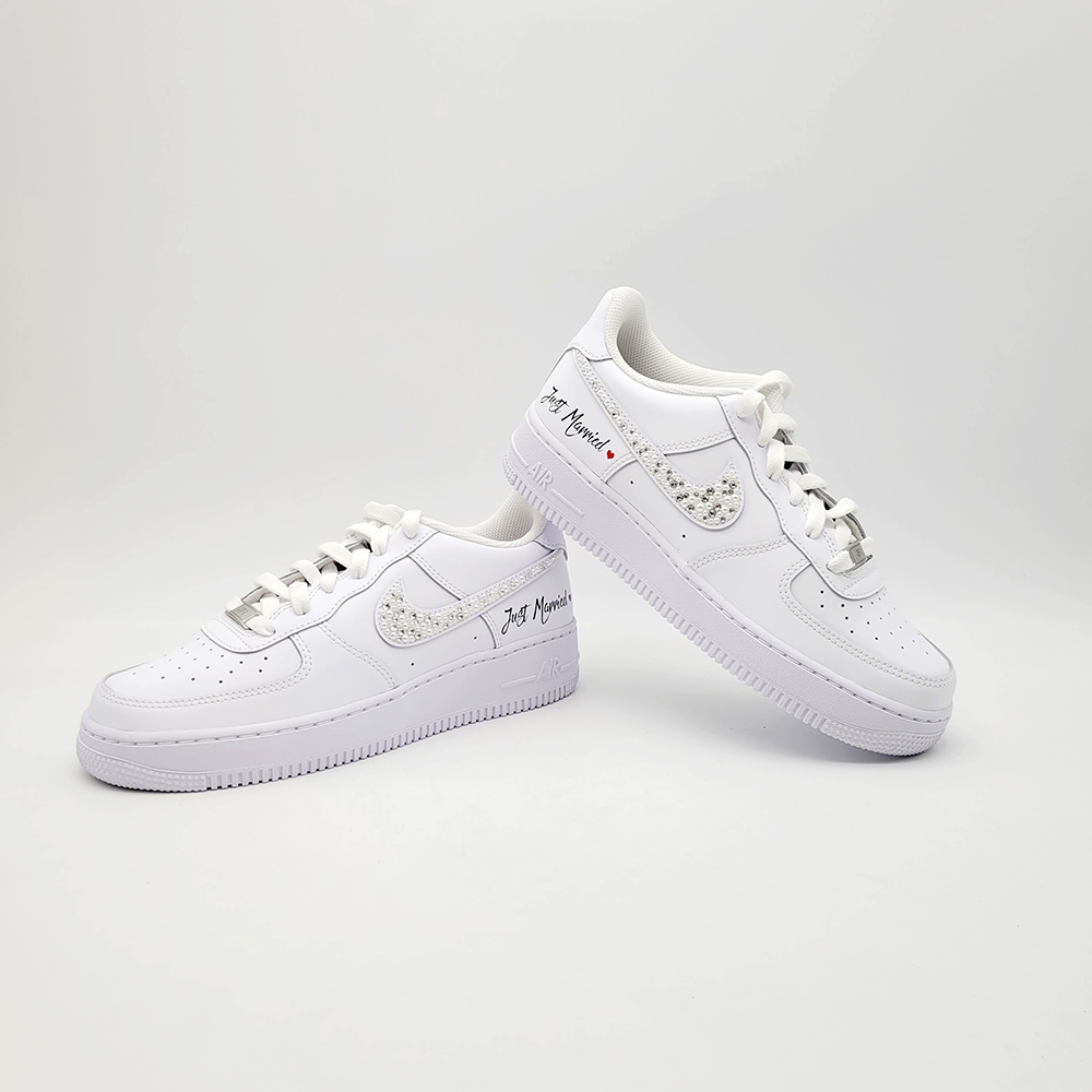 Huisdieren Onderdrukken moeilijk Nike Air Force 1 Wedding Edition - Double G Customs - Custom sneakers