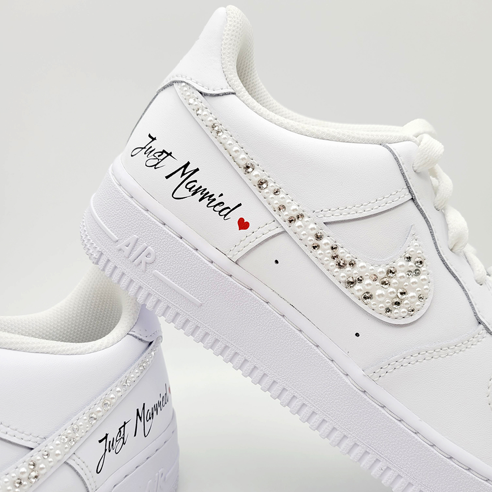 Nike Air Force Wedding Color - Double G Customs - Custom sneakers