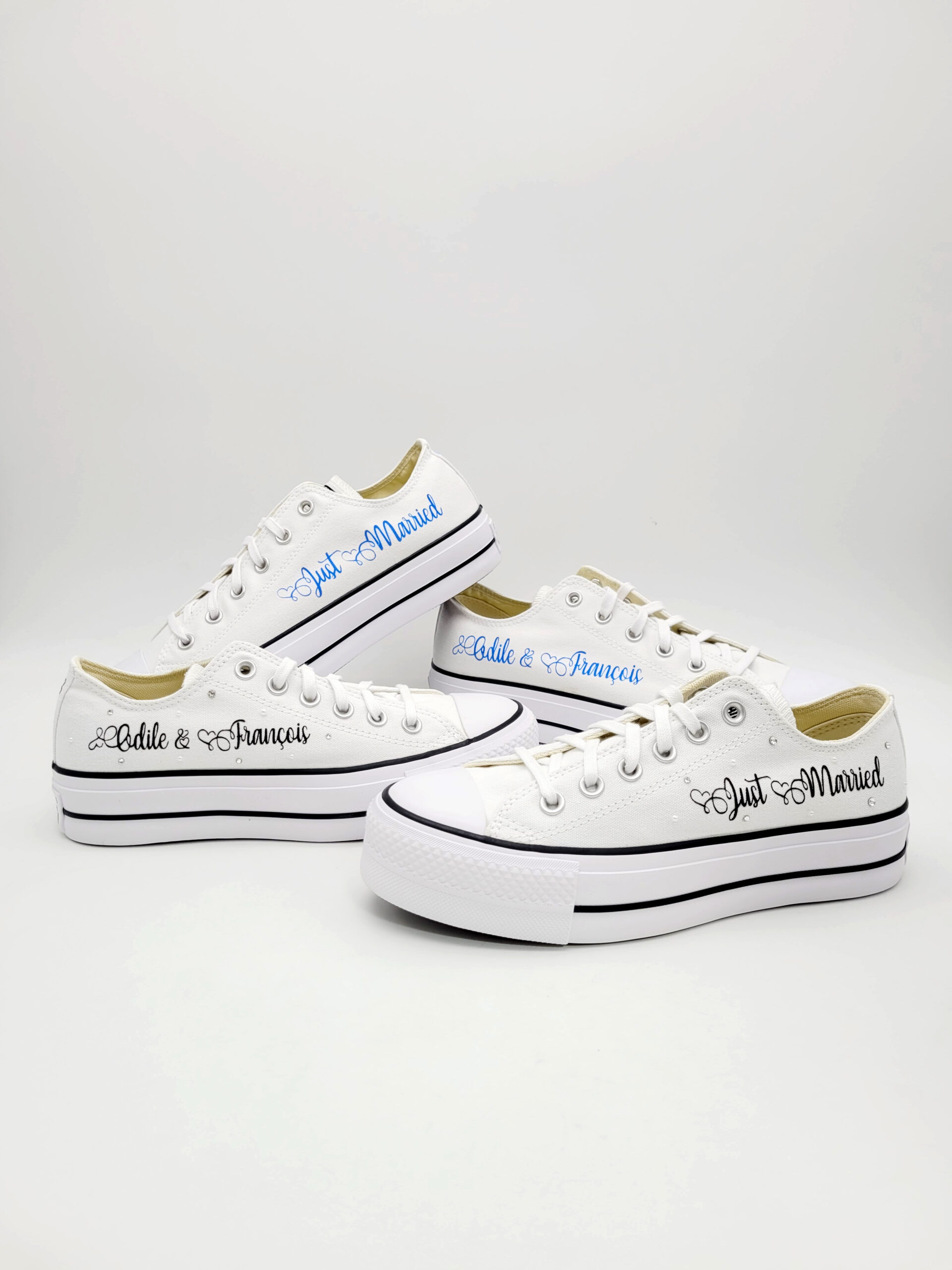 Des chaussures personnalisées en commun pour les futurs mariés | Double ...