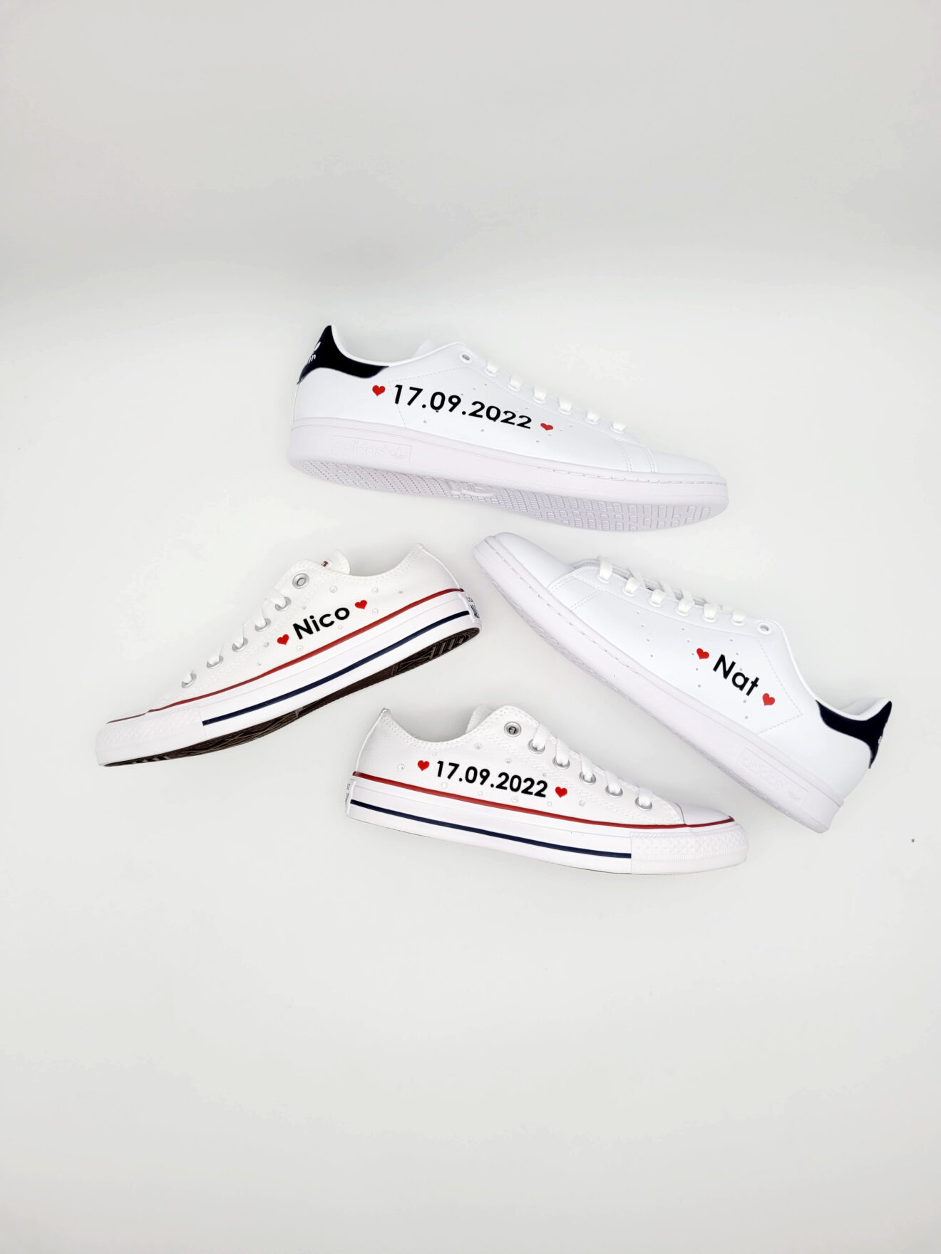 Des chaussures personnalisées en commun pour les futurs mariés | Double ...