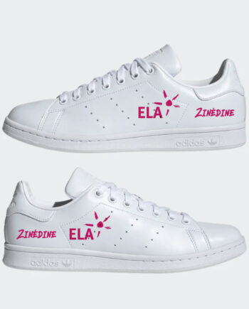 Les baskets Adidas Stan Smith personnalisées aux couleurs de l'association ELA.