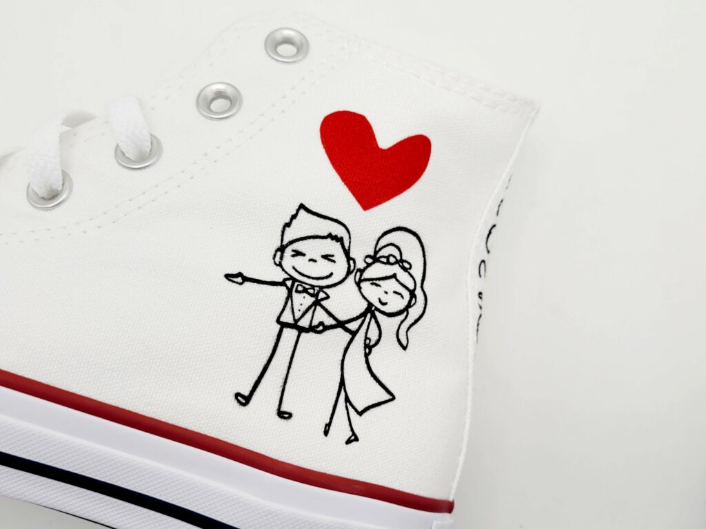 Un couple d'amoureux sur vos chaussures de mariage